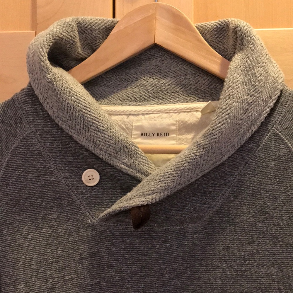 Billy Reid grey sweater with beautiful collar